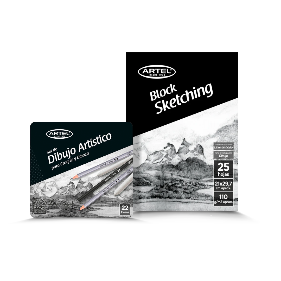Pack Navidad Dibujo 1: Set de Dibujo + Block de Dibujo