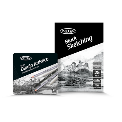 Pack Navidad Dibujo 1: Set de Dibujo + Block de Dibujo