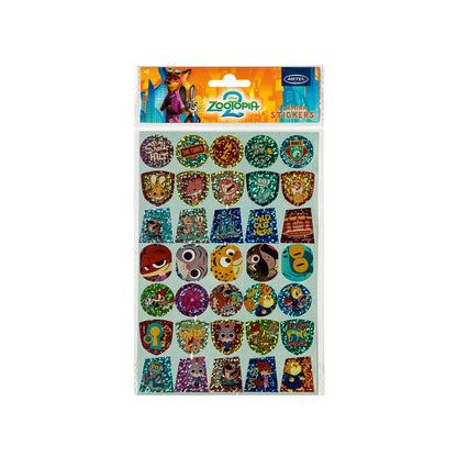 Lámina De Stickers Diseño Zootopia 2 Artel