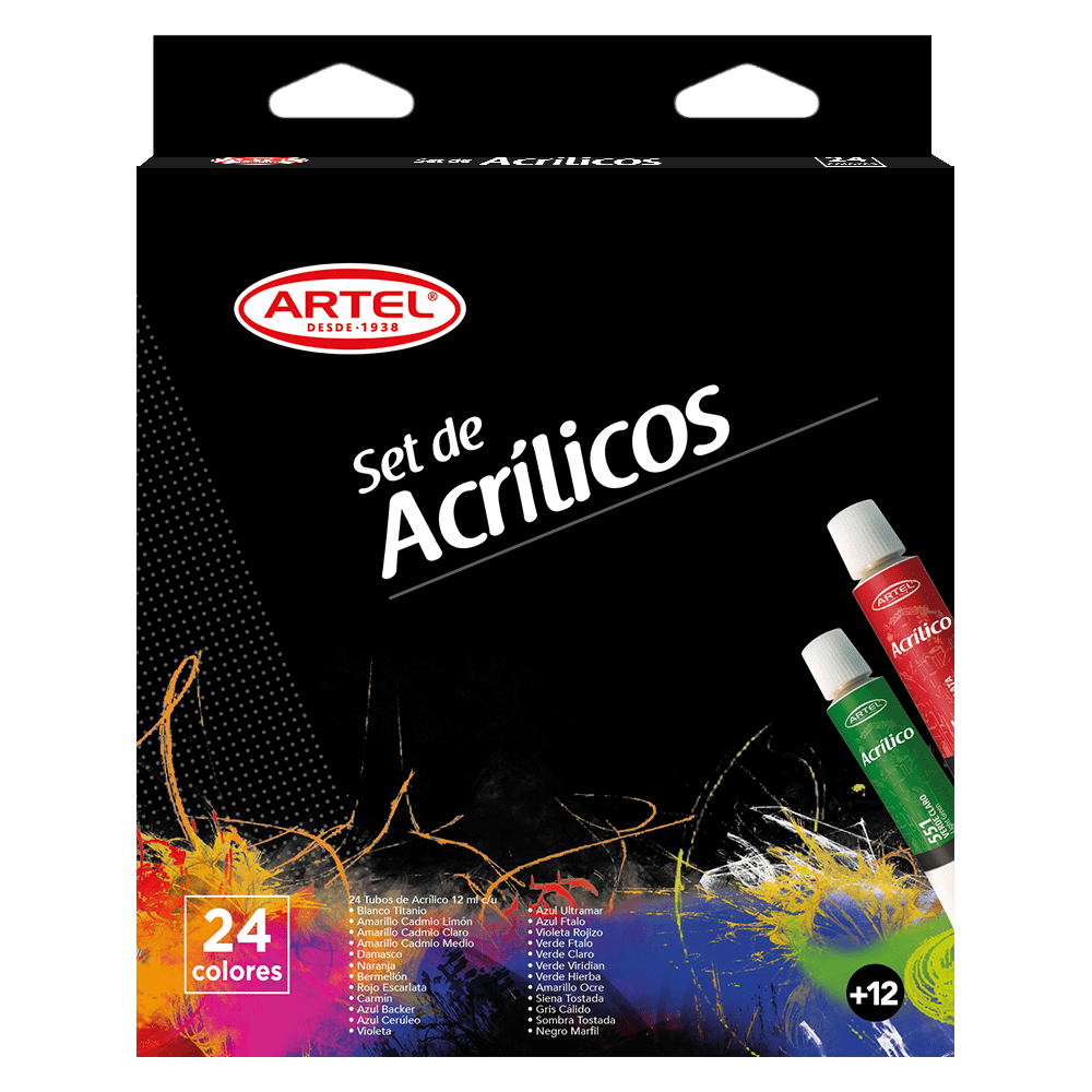 Pack Navidad Acrílico 2: Set Acrílicos + Block para Colorear + Set Pinceles