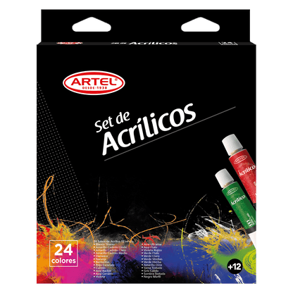 Pack Navidad Acrílico 2: Set Acrílicos + Block para Colorear + Set Pinceles