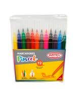 Estuche 12 Marcadores Punta Pincel Artel