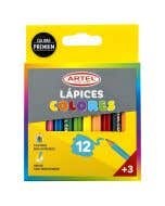 Estuche 12 Lápices de Colores Cortos Artel