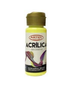 Pintura Acrílica Decorativa Neón Amarillo 60ml. Artel