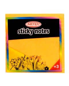 Notas Adhesivas Brillantes Naranja 75x75mm. Artel