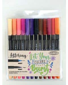Est Marcadores Doble Punta 24 colores