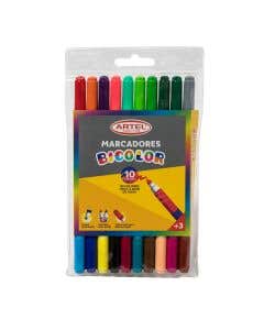 Estuche 10 Marcadores Bicolor Artel