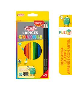 Estuche 12 Lápices de Color Largos Artel