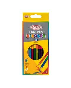 Estuche 12 Lápices Bicolores Artel