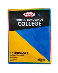 Bolsa 10 Forros Cuaderno College Colores Artel